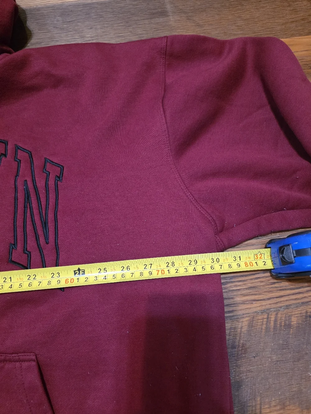 100 Brawn Maroon Pullover Hoodie Big Man Wear - Picture 8 of 9